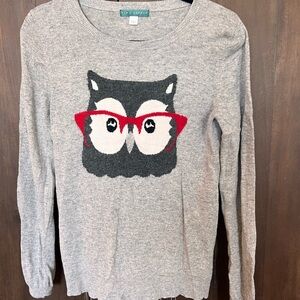 Pim + Larkin Gray Knit Sweater with Owl Design